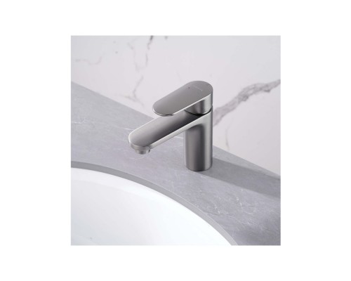 AQ1810BGM НИКА смеситель для раковины 90 без донного клапана, оружейная сталь AQ1810BGM