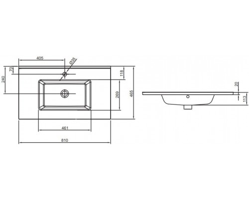 EXTA112-00 OLA раковина 80 см EXTA112-00