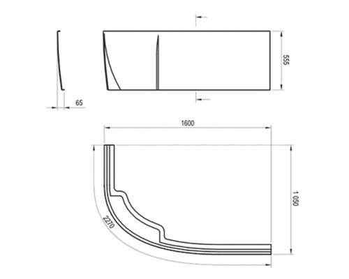 Передняя панель A для ванны ROSA II P 160 см N белая CZL1200AN0