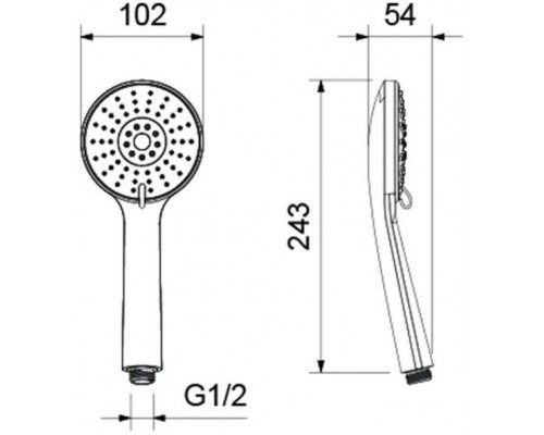 AQ2009CR БЕТТА ручной душ 100 3 jet AQ2009CR