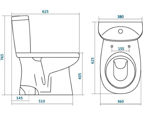 1.WH30.2.133 АНИМО Унитаз-компакт пол (станд, 2-реж., дюропласт) 1.WH30.2.133