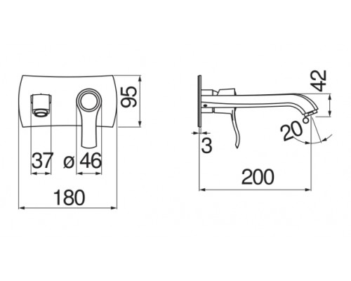 SI98198/1GDP SOFI смеситель для раковины (внешняя часть) 200, золото SI98198/1GDP