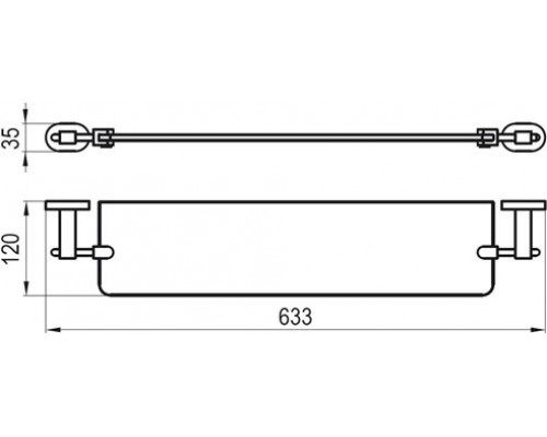 Полка стеклянная, 64 см CR 500.00 X07P195