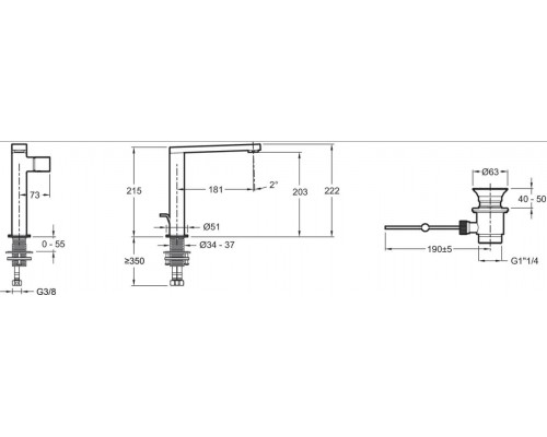 E73159-TT COMPOSED смеситель для раковины высокий титан E73159-TT
