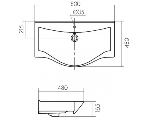 1.WH30.2.422 БЕВЕРЛИ умывальник 80 см 1.WH30.2.422