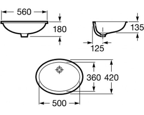 327871001 Berna раковина встраиваемая снизу 564х424х180 327871001
