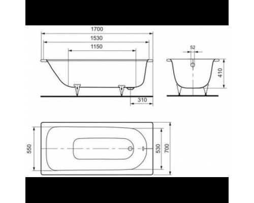 Ванна Eurowa ванна мод. 312-1 170х70 119812030001