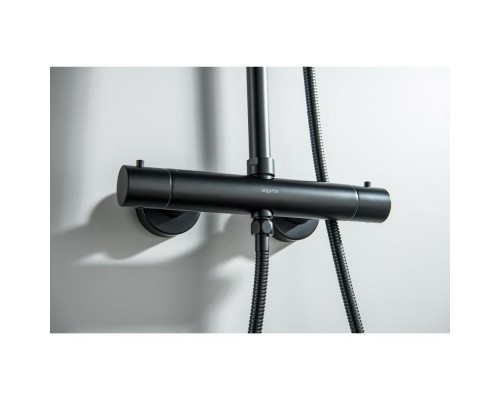 AQ2343MB ЕВРОПА термостатическая душевая система (смеситель для душа) 220мм, матовый черный AQ2343MB