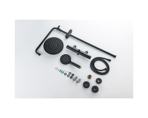 AQ2343MB ЕВРОПА термостатическая душевая система (смеситель для душа) 220мм, матовый черный AQ2343MB