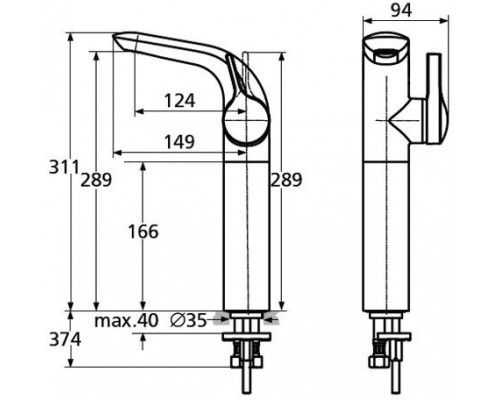 A4266АА Melange смеситель для раковины с удлинённым корпусом A4266AA