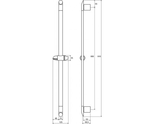 Подвижный душевой держатель 90см 973.00 X07P014