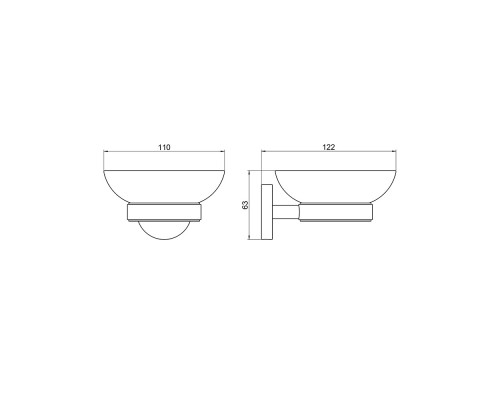 AQ4603BGM БЕТТА мыльница, оружейная сталь (шлиф. черный хром) AQ4603BGM