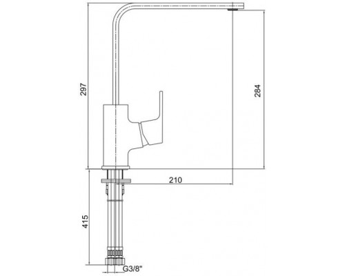 103518123EX TIERA смеситель для кухни черный /хром 103518123EX