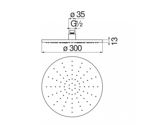 AD139/63FLP верхний душ 30 см, глянцеый черный AD139/63FLP