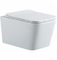 AQ0530N-00 ЛИБРА New Унитаз подвесной безободковый 525360290мм, тонкое сиденье с механизмом плавного закрывания, крепеж AQ0530N-00
