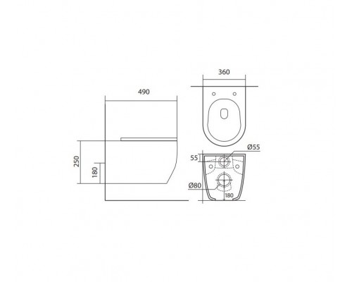 Set AQUATEK ЕВРОПА (рама AQUATEK Standard INS-0000012+звукоизоляционная прокладка+унитаз ЕВРОПА AQ1106-00+тонкое сиденье с механизмом плавного закрыва Set AQUATEK ЕВРОПА New cm