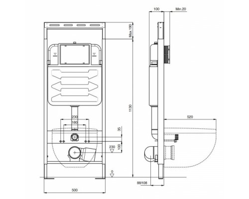 SET AQUATEK ВЕГА-1905-016 (рама AQUATEK Standard INS-0000012 с клавишей KDI-0000016 и крепежом KKI-0000002+унитаз ВЕГА AQ1905-00 с тонким сиденьем sc SET AQUATEK ВЕГА-1905-016