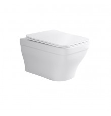 AQ1180-00 АМАДЕО Унитаз подвесной компакт безободковый 490360320 мм, тонкое сиденье с механизмом плавного закрывания, крепеж AQ1180-00