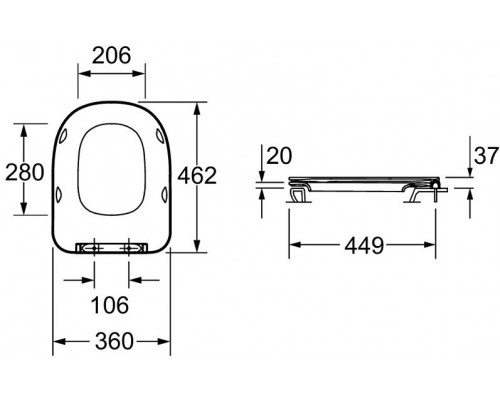 E77168-0 Modern Life крышка -сиденье дюропласт, плавное закрывание, белый E77168-0