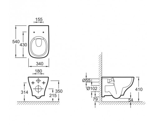 E21750RU-00 Унитаз c инсталляцией Rodin+, сиденье тонкое микролифт, панель для двойного смыва, глянцевый белый (E36495-NF+E36496-00+EDY102+E23280) E21750RU-00