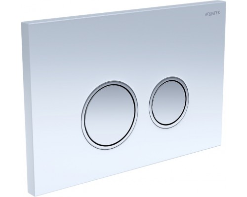 KDI-0000028 (006E1) Панель смыва Белая,закаленное стекло (клавиша круглая,ободок хром) KDI-0000028