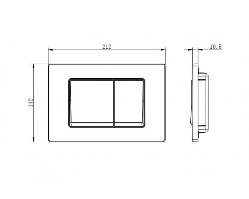 TDI-0000005 (010B) Панель смыва Small Хром глянец (клавиши квадрат) для INS-0000018 с верхней кнопкой смыва TDI-0000005
