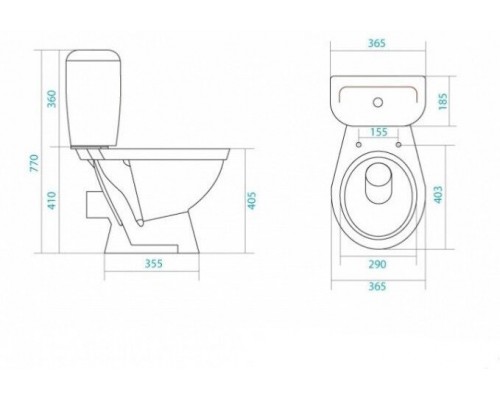 1.WH30.2.376 ПАЛЛАДА Унитаз-компакт (стандарт: 2-реж., дюро, метал крепеж) 1.WH30.2.376