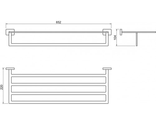 AQ4315MB ЛИБРА полка для полотенец, матовый черный AQ4315MB
