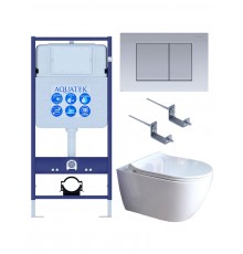 SET AQUATEK ПОЛАРИС (рама AQUATEK Standard INS-0000012+унитаз ПОЛАРИС AQ0700-01 с тонким сиденьем soft-close+ крепеж KKI-0000002 +панель KDI-0000011) SET AQUATEK ПОЛАРИС-01-011 4в1