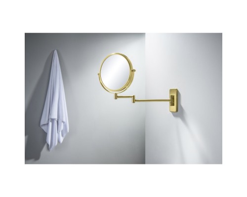 AQ4910BG зеркало косметическое настенное 3х, шлиф. золото AQ4910BG