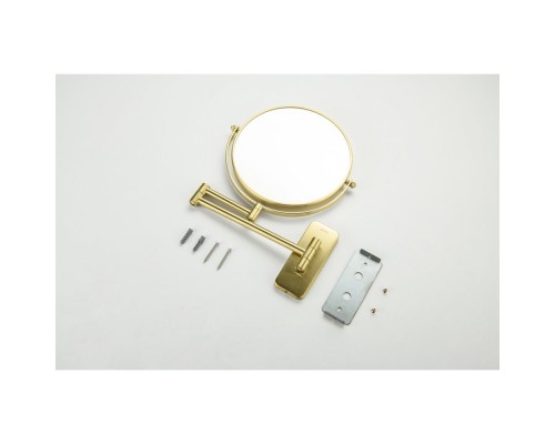 AQ4910BG зеркало косметическое настенное 3х, шлиф. золото AQ4910BG