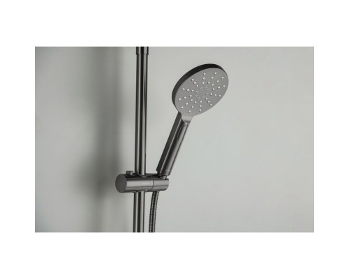 AQ2160BGM БЕТТА душевая система (смеситель для душа) 220мм, оружейная сталь (шлиф. черный хром) AQ2160BGM