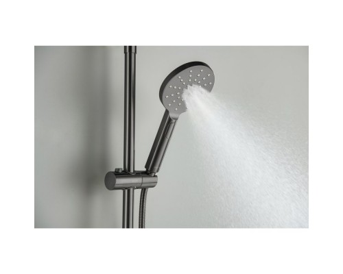 AQ2160BGM БЕТТА душевая система (смеситель для душа) 220мм, оружейная сталь (шлиф. черный хром) AQ2160BGM