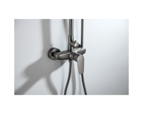 AQ2160BGM БЕТТА душевая система (смеситель для душа) 220мм, оружейная сталь (шлиф. черный хром) AQ2160BGM