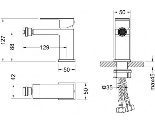 AQ1618CR ЛИБРА смеситель для биде AQ1618CR