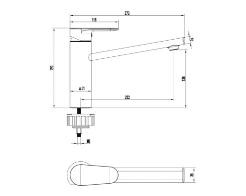 AQ1880CR НИКА смеситель для кухни AQ1880CR