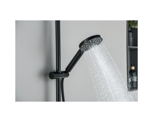 AQ2343MB ЕВРОПА термостатическая душевая система (смеситель для душа) 220мм, матовый черный AQ2343MB