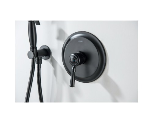 AQ1566MB КЛАССИК смеситель для душа 1 режим (внешняя и скрытая часть), матовый черный AQ1566MB