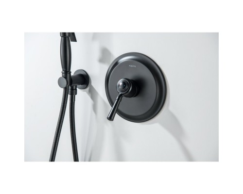 AQ1566MB КЛАССИК смеситель для душа 1 режим (внешняя и скрытая часть), матовый черный AQ1566MB