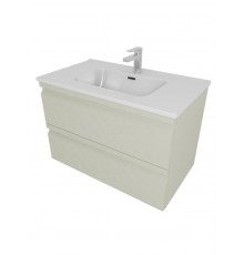 AQ77060-GS Комплект мебели: Тумба 60см ВЕГА с раковиной AQ0460-00, 2 ящика, цвет шалфей зеленый AQ77060-GS