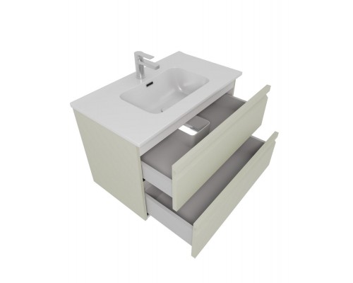 AQ77060-GS Комплект мебели: Тумба 60см ВЕГА с раковиной AQ0460-00, 2 ящика, цвет шалфей зеленый AQ77060-GS