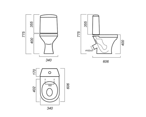 АТТИКА КОМФОРТ Унитаз-компакт Белый S1 (WC.CC/Attica/2-T/WHT.G/S1) WC.CC/Attica/2-T/WHT.G/S1