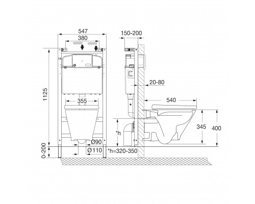 893105000 ПЭК GAP Round подвесной унитаз Rimless+инсталляция+сиденье Supralit (м/л) КНОПКА НА ВЫБОР ЗАКАЗЫВАЕТСЯ ОТДЕЛЬНО 893105000