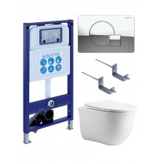 SET AQUATEK КЛАССИК cm-067 4в1 (рама AQUATEK INS-0000025 +крепление KKI-0000002 +кнопка KDI-0000067 +унитаз AQ1112-00 +тонкое сиденье с механиз) SET AQUATEK КЛАССИК cm-067 4в1