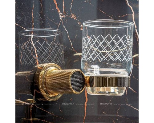 Boheme Royal Cristal Стакан для ванной подвесной, цвет: gold 10924-G-B Boheme Royal Cristal Стакан для ванной подвесной, цвет: gold 10924-G-B