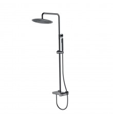 Boheme Stick Spirale Душевая стойка: смеситель, ручнной и верхний душ 30 см, цвет: shine gun metall 128-SGM.4