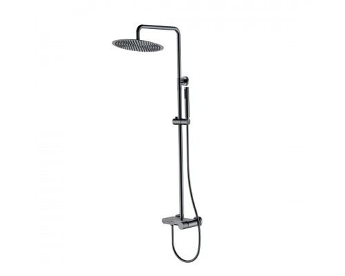 Boheme Stick Spirale Душевая стойка: смеситель, ручнной и верхний душ 30 см, цвет: shine gun metall 128-SGM.4