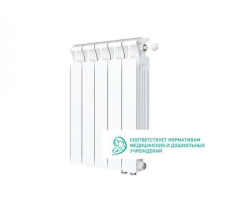 Rifar Monolit Ventil 500 5 секций, нижнее правое подключение (белый)