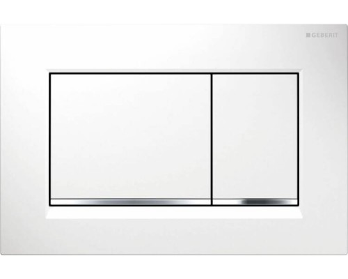 Клавиша смыва для унитаза, Geberit, Sigma30, шгв 246-12-164, цвет-белый/глянцевый хром/белый