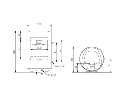 Водонагреватель электрический накопительный Ariston LYDOS ECO ABS PW 50 V 50л круглый эмаль эл.упр-е